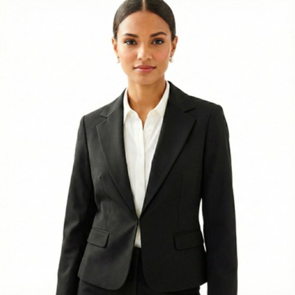 Lilly Pulitzer Blazer Womens 8 Black Tie Waist Jacket Lined Career Work